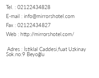 Mirrors Hotel iletiim bilgileri